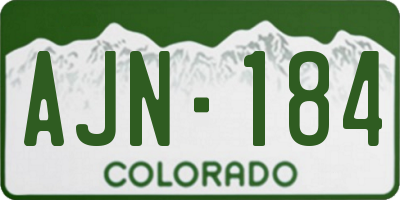 CO license plate AJN184