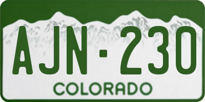CO license plate AJN230
