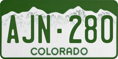 CO license plate AJN280