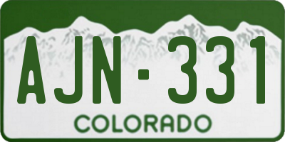 CO license plate AJN331