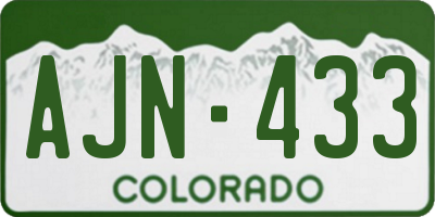 CO license plate AJN433
