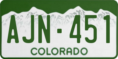 CO license plate AJN451