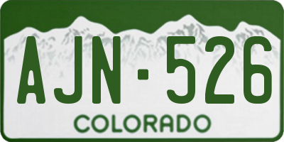 CO license plate AJN526