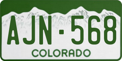 CO license plate AJN568
