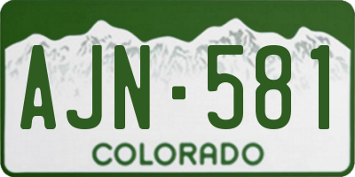 CO license plate AJN581