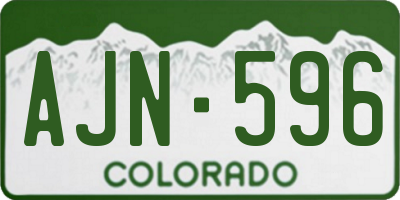 CO license plate AJN596
