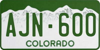 CO license plate AJN600