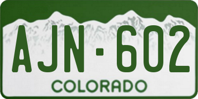 CO license plate AJN602