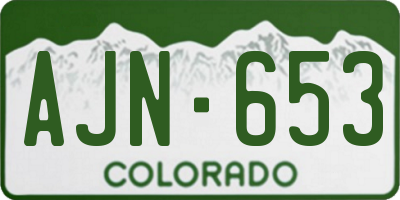 CO license plate AJN653