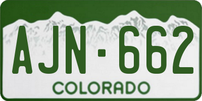 CO license plate AJN662