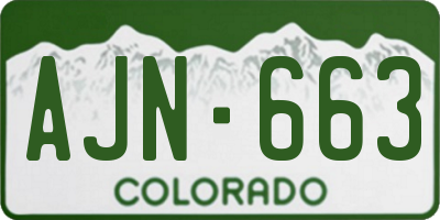 CO license plate AJN663