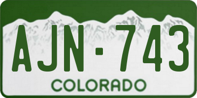 CO license plate AJN743