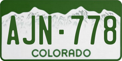 CO license plate AJN778