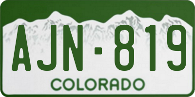 CO license plate AJN819