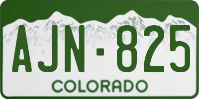 CO license plate AJN825