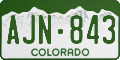 CO license plate AJN843