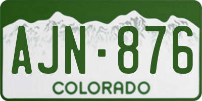 CO license plate AJN876