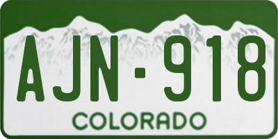 CO license plate AJN918