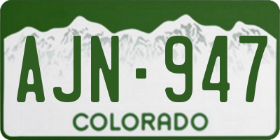 CO license plate AJN947