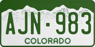 CO license plate AJN983