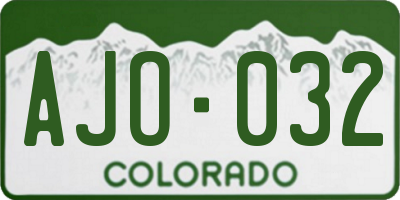 CO license plate AJO032