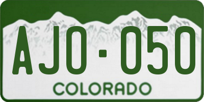 CO license plate AJO050