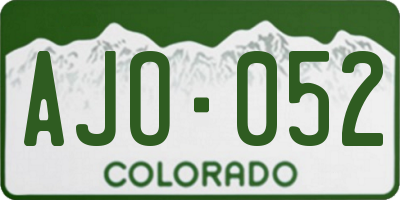 CO license plate AJO052