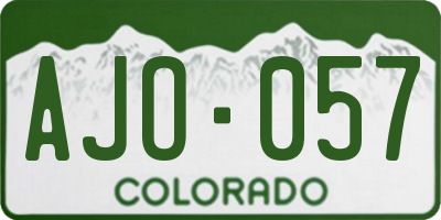 CO license plate AJO057