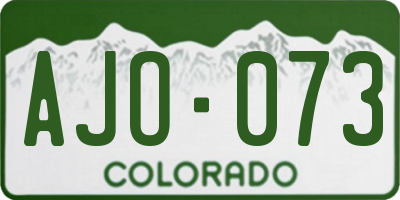 CO license plate AJO073
