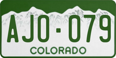 CO license plate AJO079