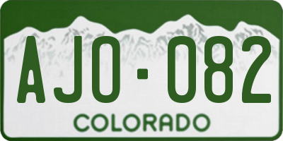 CO license plate AJO082