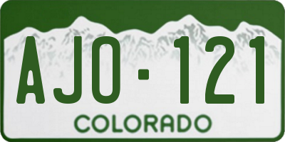 CO license plate AJO121