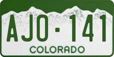 CO license plate AJO141