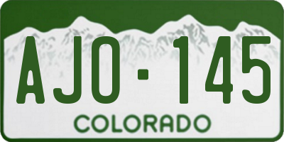 CO license plate AJO145