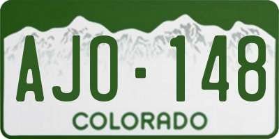 CO license plate AJO148