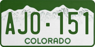 CO license plate AJO151