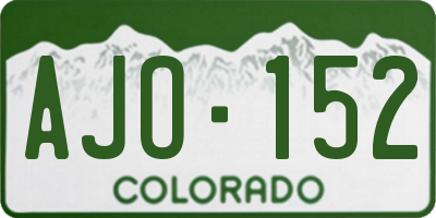 CO license plate AJO152