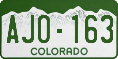 CO license plate AJO163