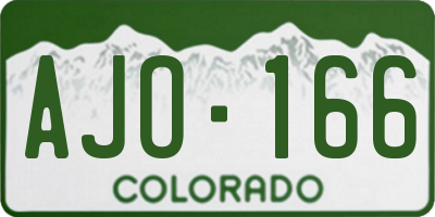 CO license plate AJO166