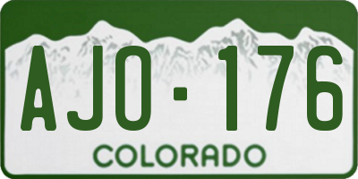 CO license plate AJO176