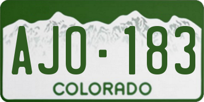 CO license plate AJO183