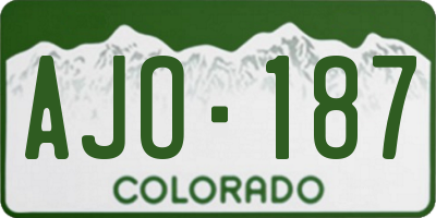 CO license plate AJO187