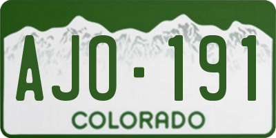 CO license plate AJO191