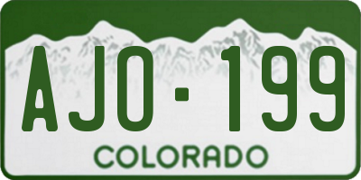 CO license plate AJO199