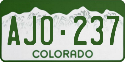 CO license plate AJO237