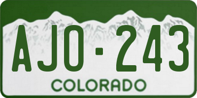 CO license plate AJO243