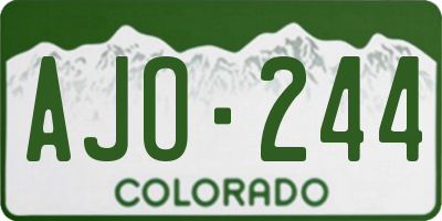 CO license plate AJO244