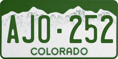 CO license plate AJO252