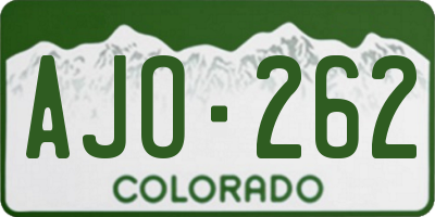 CO license plate AJO262