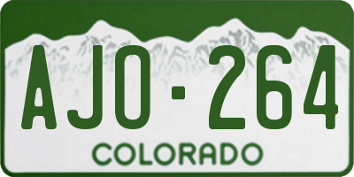 CO license plate AJO264